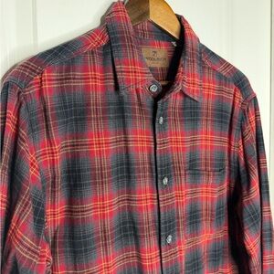 Vintage Woolrich 100% Cotton Plaid Checkered Flannel Button Down Sz L